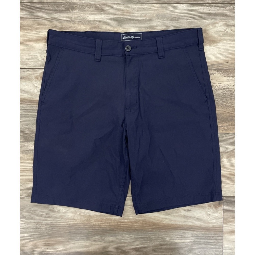 Eddie Bauer Mens Navy Blue Travex Chino Shorts Size 36 Outdoor Casual